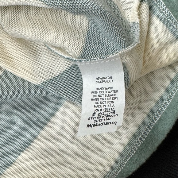 Sage Green and White Striped Sweater Top - Picture 6 of 6